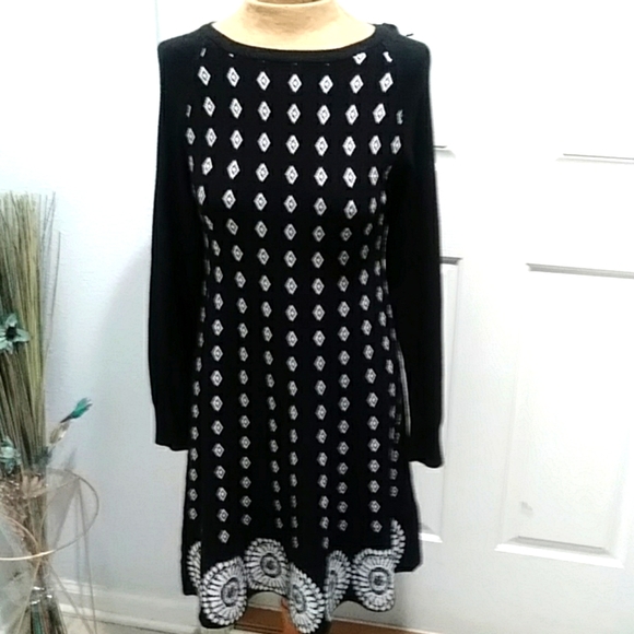 M&V Knitted Wool Blend Long Sleeve Sweater Dress - Picture 2 of 5